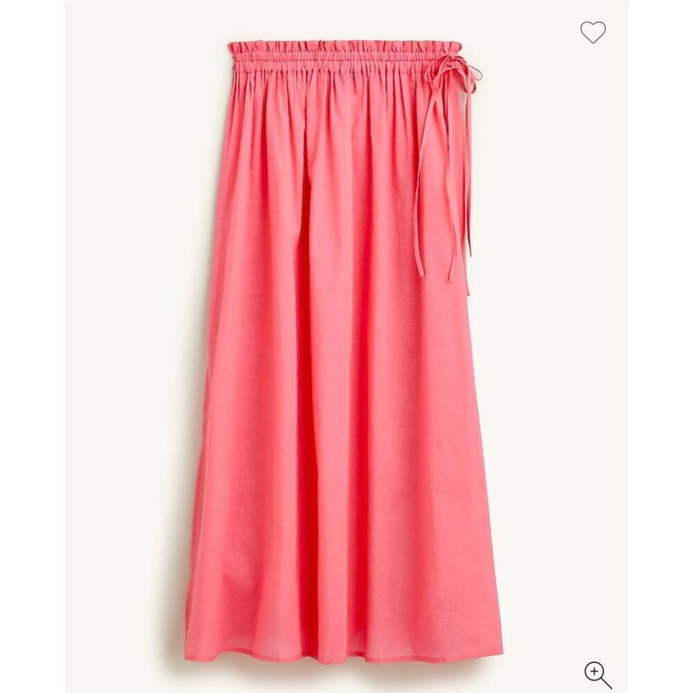 J. Crew Pink Cotton Voile Side Slits and tie Beach skirt Plus size 2X Lightweigh